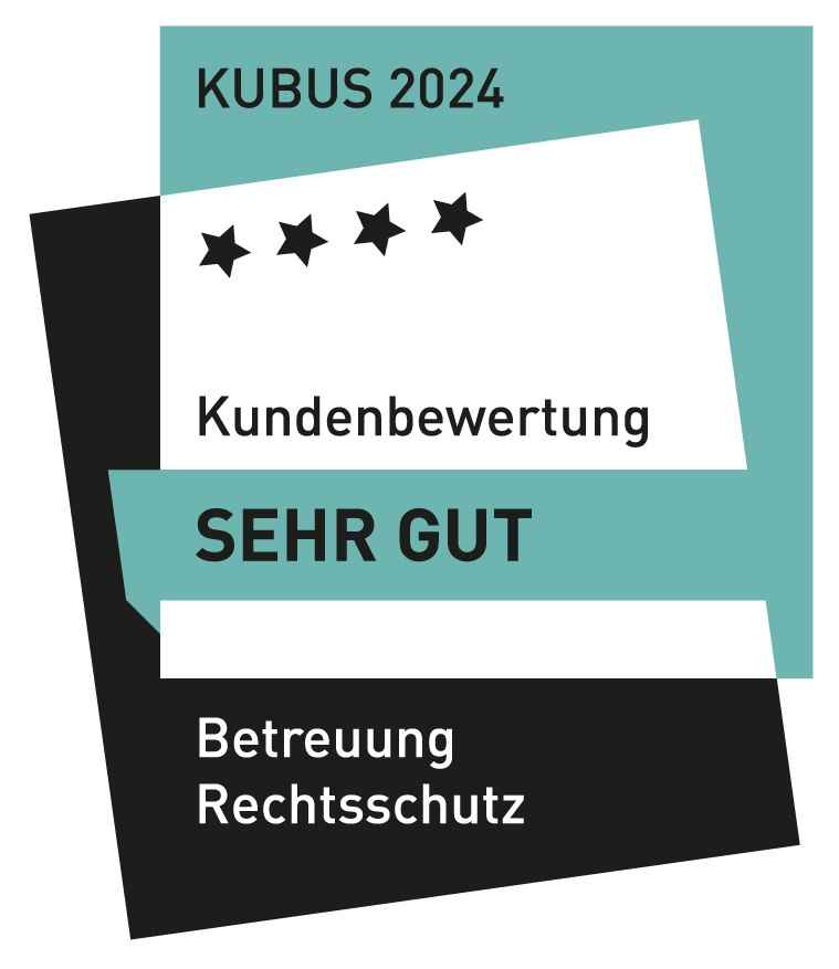 KUBUS 2024 Betreuung Rechtsschutz: Kundenbewertung "sehr gut".